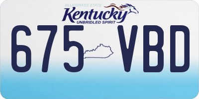 KY license plate 675VBD
