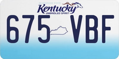 KY license plate 675VBF
