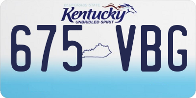 KY license plate 675VBG