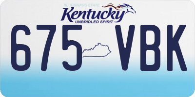 KY license plate 675VBK