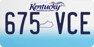 KY license plate 675VCE