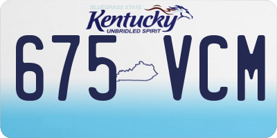 KY license plate 675VCM