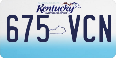KY license plate 675VCN