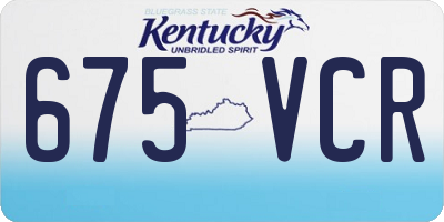 KY license plate 675VCR