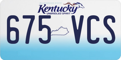 KY license plate 675VCS