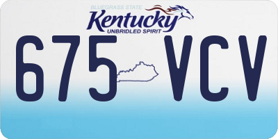 KY license plate 675VCV
