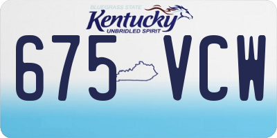 KY license plate 675VCW