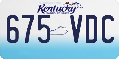 KY license plate 675VDC