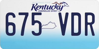 KY license plate 675VDR