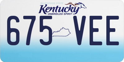 KY license plate 675VEE