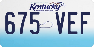 KY license plate 675VEF