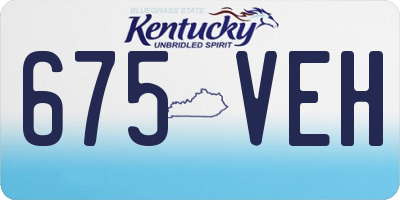 KY license plate 675VEH