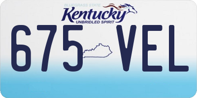 KY license plate 675VEL