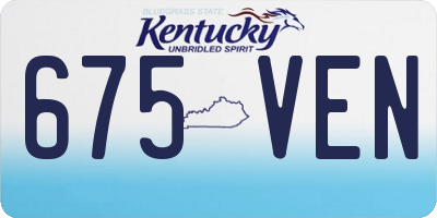 KY license plate 675VEN