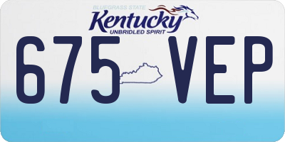 KY license plate 675VEP