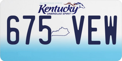 KY license plate 675VEW