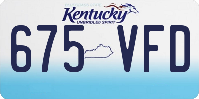 KY license plate 675VFD