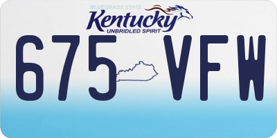 KY license plate 675VFW