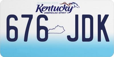 KY license plate 676JDK
