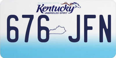 KY license plate 676JFN