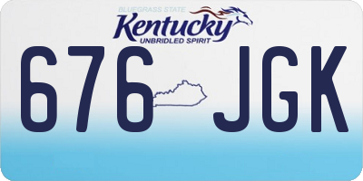 KY license plate 676JGK