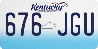 KY license plate 676JGU