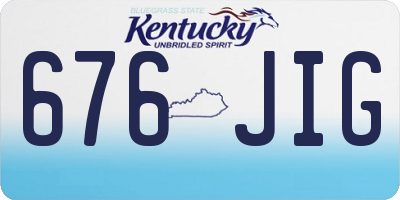 KY license plate 676JIG