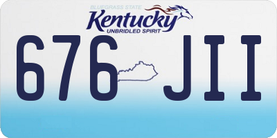 KY license plate 676JII