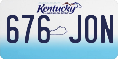 KY license plate 676JON