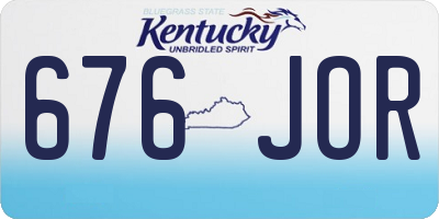 KY license plate 676JOR
