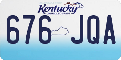 KY license plate 676JQA