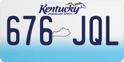 KY license plate 676JQL