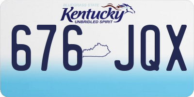 KY license plate 676JQX