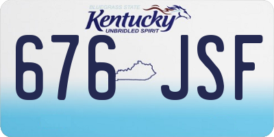 KY license plate 676JSF