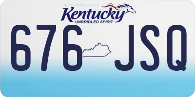 KY license plate 676JSQ
