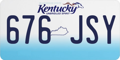 KY license plate 676JSY