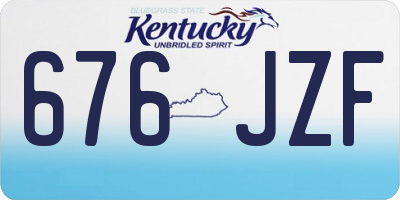 KY license plate 676JZF