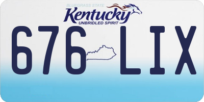 KY license plate 676LIX