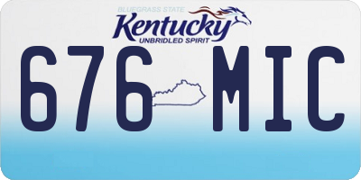 KY license plate 676MIC