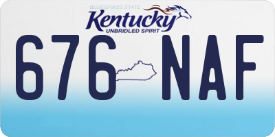 KY license plate 676NAF