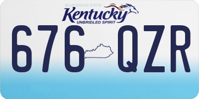 KY license plate 676QZR