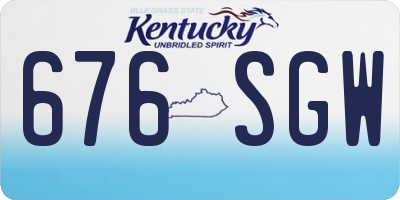 KY license plate 676SGW