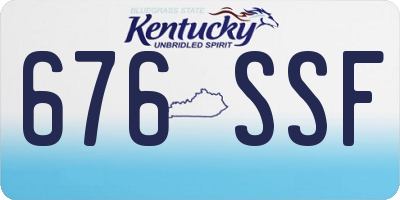KY license plate 676SSF