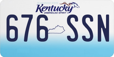 KY license plate 676SSN