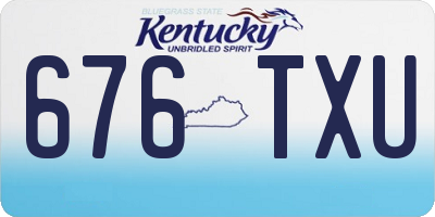 KY license plate 676TXU