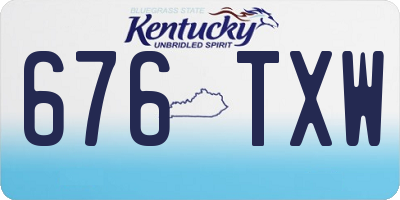 KY license plate 676TXW