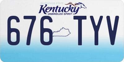 KY license plate 676TYV