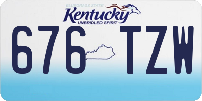 KY license plate 676TZW