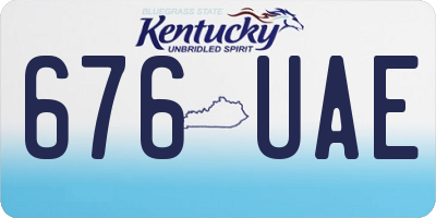 KY license plate 676UAE