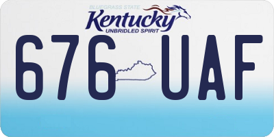 KY license plate 676UAF
